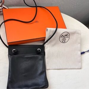 Hermes Aline Swift Leather Black Crossbody Bag